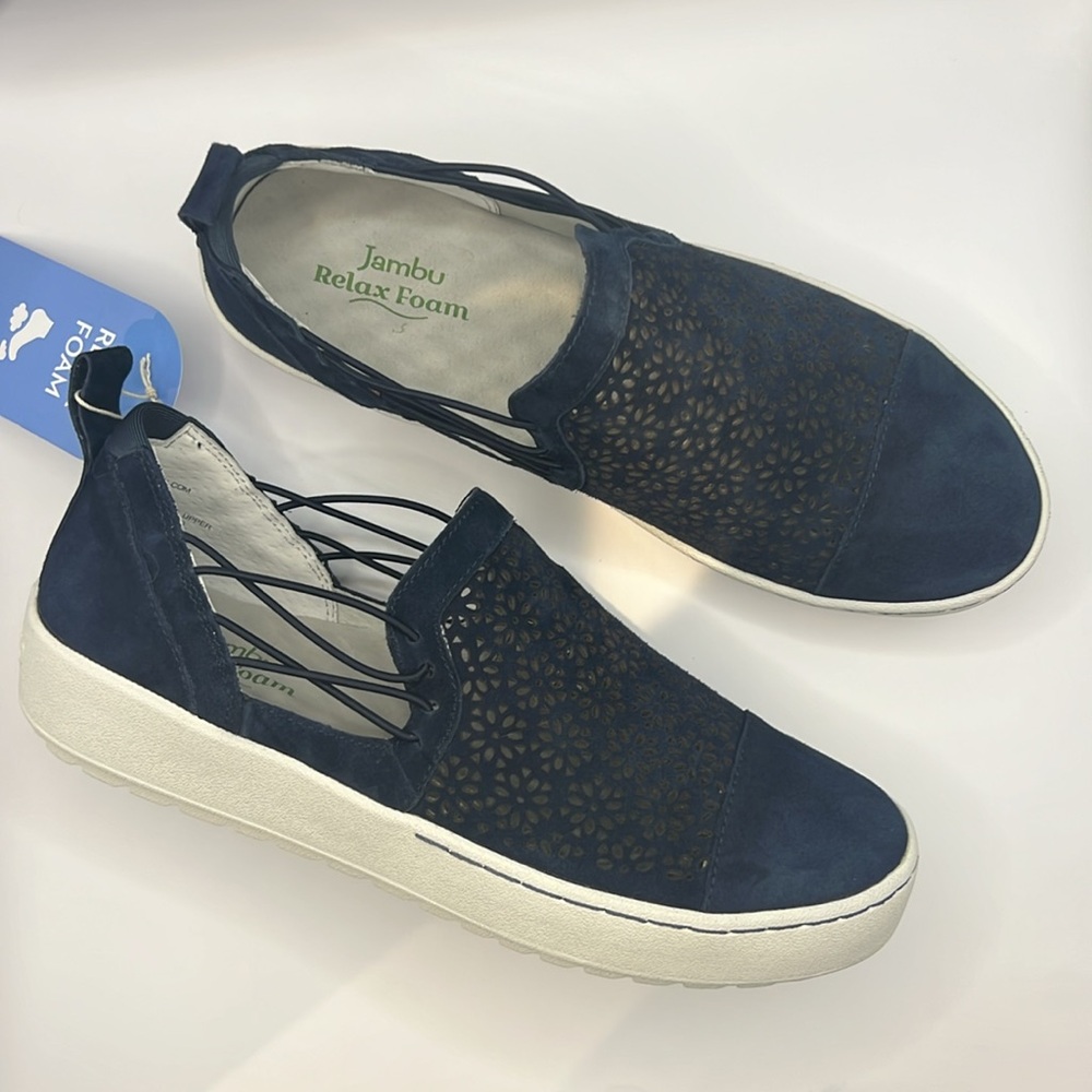 Jambu Shoes | Jambu  Erin Suede Casual Step - ln Sneaker Blue - Picture 7 of 11